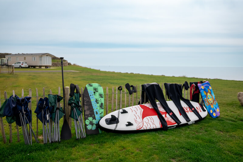 Wetsuits and surfboards